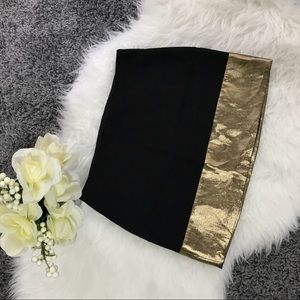 Express Black Skirt with Gold Trim